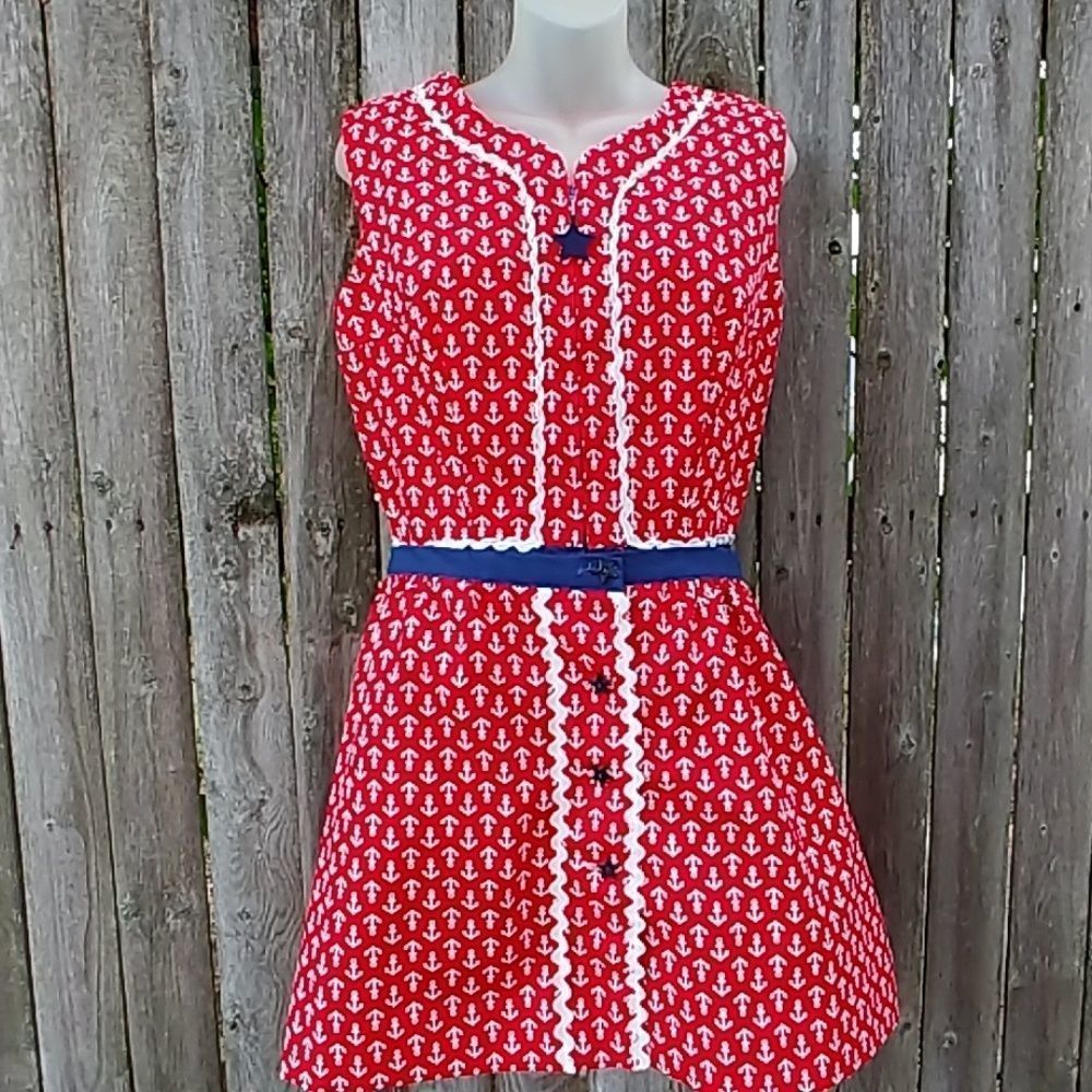 Vintage 2 Piece Pinup Sailor Romper Skirt Shorts